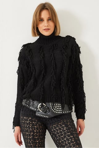Rüschenkragen Cropped Pullover
