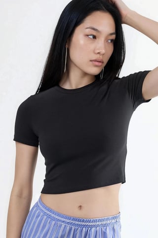 Crew-Neck Crop T-Shirt