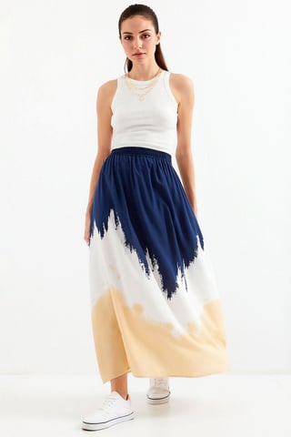 Gradient-Maxi-Rock mit elastischem Bund