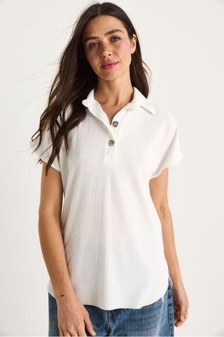 Lässiges Polo-T-Shirt mit Knopfleiste