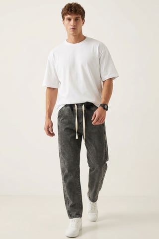 Lässige Denim-Hosen mit Zugbandbund