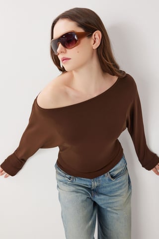 Asymmetrische Kragen Lässige Passform Bluse
