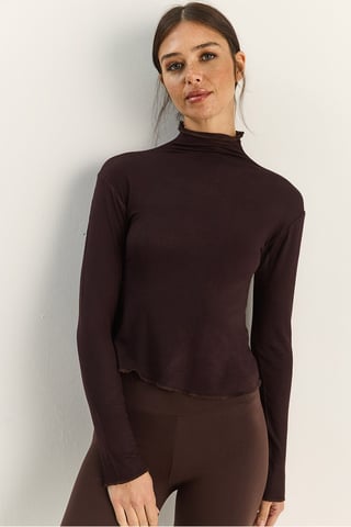 Basische Halb-Turtleneck-Bluse