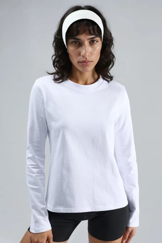 Langärmlige Rundhals-Basicbluse