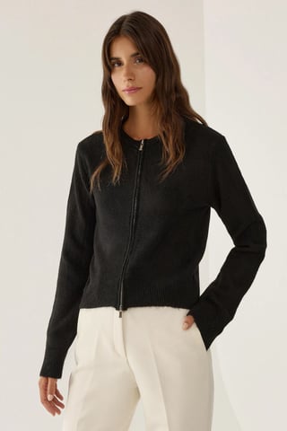 Reißverschluss Strickjacke