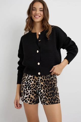 Strukturierter Knopf-Cardigan