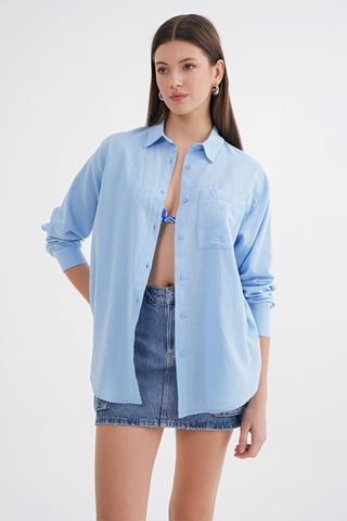 Oversized Leinenmischung Hemd