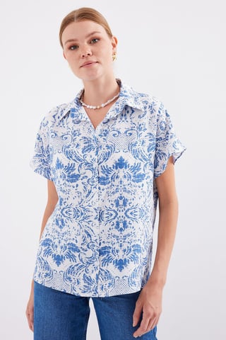 Kurzärmeliges Button-Down-Shirt