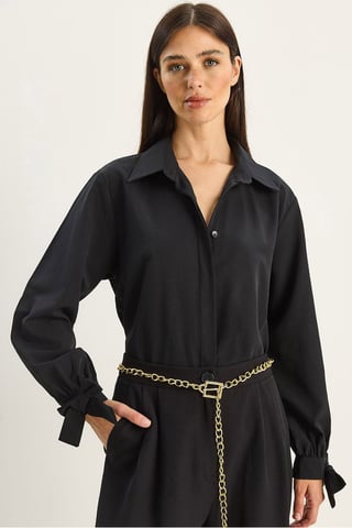 Button-Up Relaxed Fit Baumwoll-Polyester-Hemd