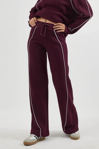 Kontrastbesatz weit geschnittene Sweatpants mit Kordelzug