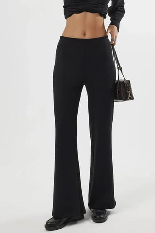 Busem Hoch taillierte Pull-On-Hose mit geradem Bein - Schwarz