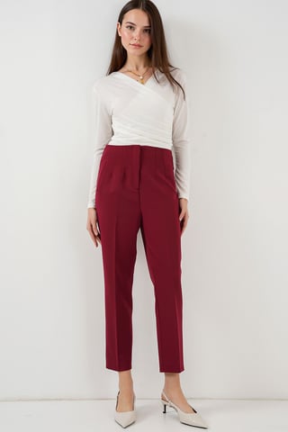 Hochtaillierte Slim Fit Knöchellange Krepphose