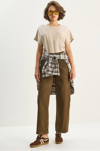 Hoch geschnittene Baggy-Jeans pantalon