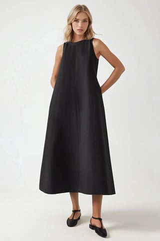 Mixray Kollektion Kurzarm A-Form Maxikleid