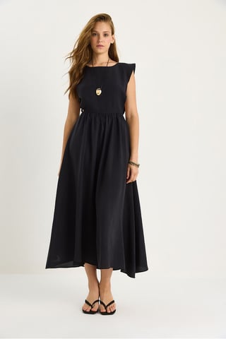 Ausschnitt Detailliertes Midi-Kleid