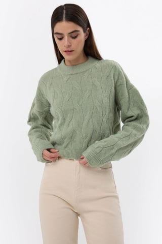 Strickpullover mit hohem Kragen
