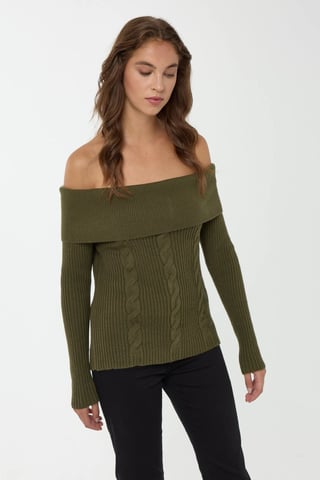 Schulterfreier Strickpullover