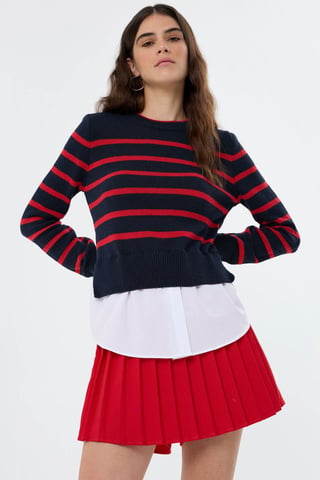 Gestreifter Strickpullover