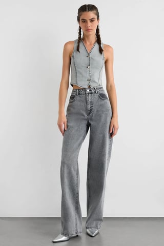 Hochtaillierte Weite Jeans