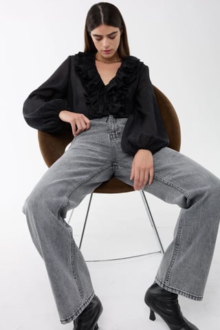 Gewaschene Gerade-Leg-Jeans