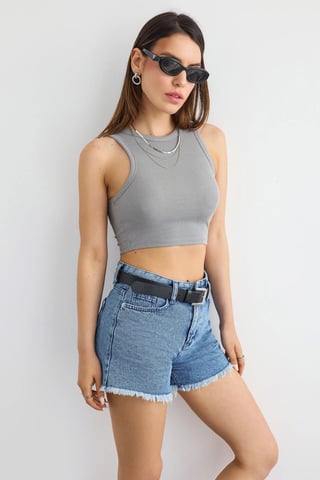 Basic Woven Rundhals-Tanktop