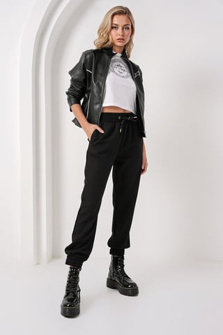 Kordelzug Elastischer Bund Skinny Leg Jogginghose