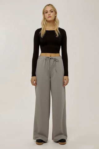 Hochtaillierte weit geschnittene Sweatpants