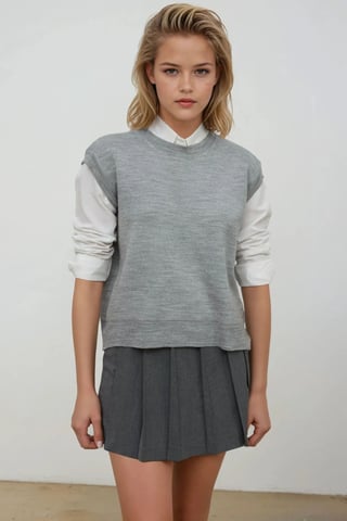 Sweatervest mit Rundhalsausschnitt
