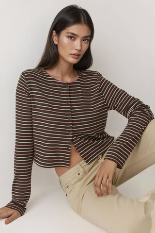Rundhals Basic Viskose Blend Knopfoberteil