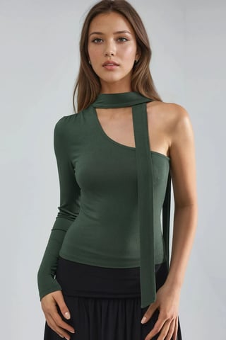 Einärmelige Bluse mit Schalldetail