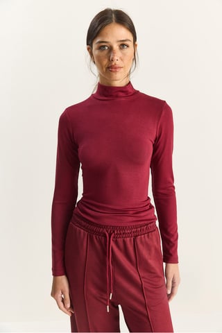 Slim Fit Langarm-Halbpolyesteroberteil