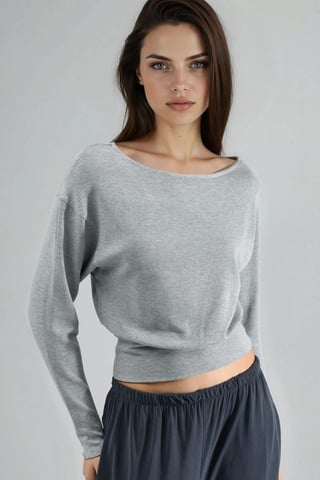 Bootehalsausschnitt Langarm Elastische Bluse