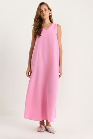 V-Ausschnitt Maxi-Kleid