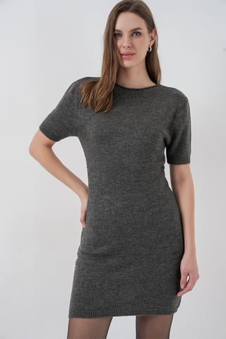 Basic Mini-Strickkleid