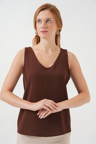 V-Ausschnitt Pull-On Bluse