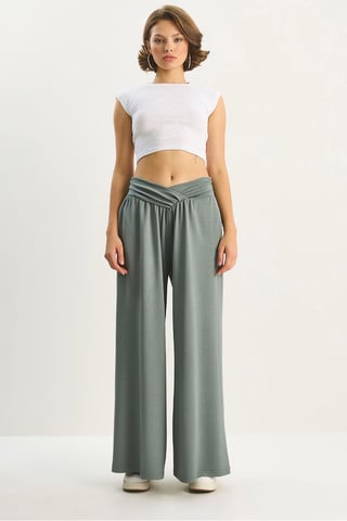 Bogenförmige Taille Palazzo-Hosen