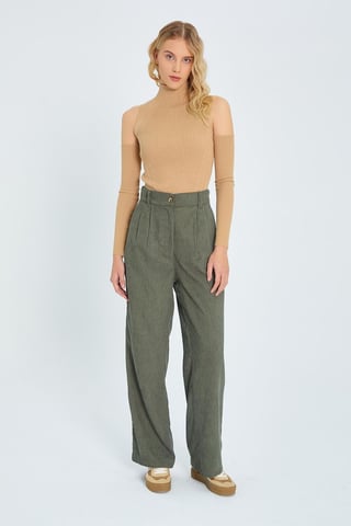 Hochtaillierte Samt-Geradelegpants