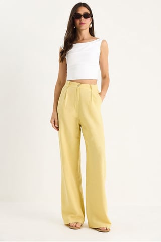 Hohe Taille Palazzo-Hose mit Falten