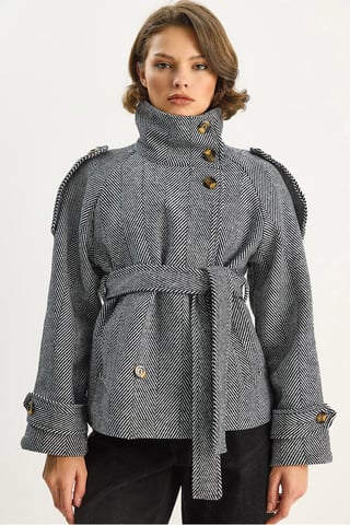 Lässige Passform Jacke mit Knopfverschluss