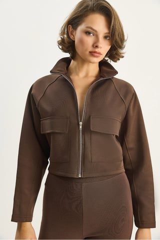 Gekürzte Jacke mit Taschen