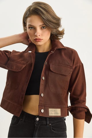 Gabardine-Knopfjacke