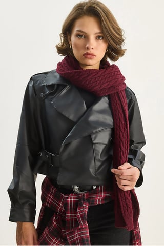 Oversized Crop Kunstlederjacke
