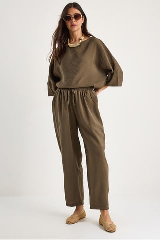 Übergröße Bootsausschnitt Polyester Zweiteiliges Set
