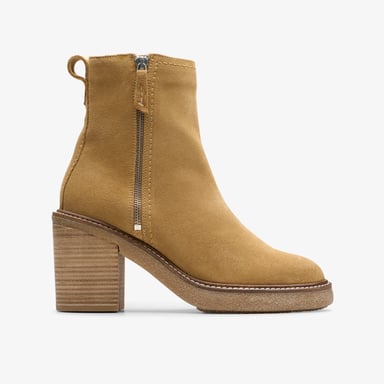 Cassiano Reißverschluss-Ankle-Boots Hellbraunes Wildleder
