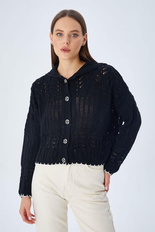 Strukturierter Strickjacke mit Knopfverschluss