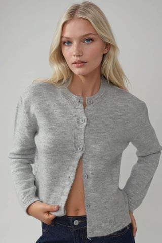 Crew Neck Strickwaren Weicher Touch Cardigan