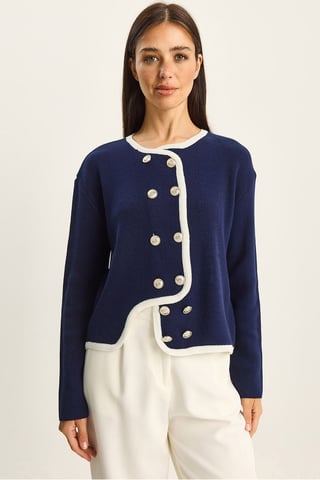 Rippstrick Knopf-Cardigan