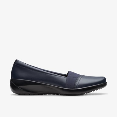 Kaetlyn Rhea Marineblaue Lederschuhe