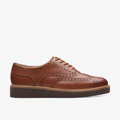 Glickly Brogue Dunkelbraune Leder Schuhe