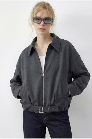 Gürtel-Übergroße Bomberjacke